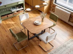 New Stół do jadalni rozkładany COOPER Brązowy 120/160 cm 120 cm Stoły Do Jadalni|Wszystkie Stoły