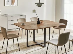 New Stół do jadalni rozkładany COOPER Brązowy 120/160 cm 120 cm Stoły Do Jadalni|Wszystkie Stoły