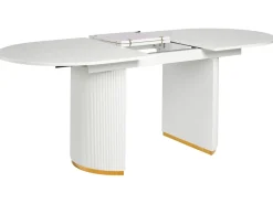Clearance Stół do jadalni rozkładany DULVERTON Biały 160/200 cm 90 cm Stoły Do Jadalni|Wszystkie Stoły