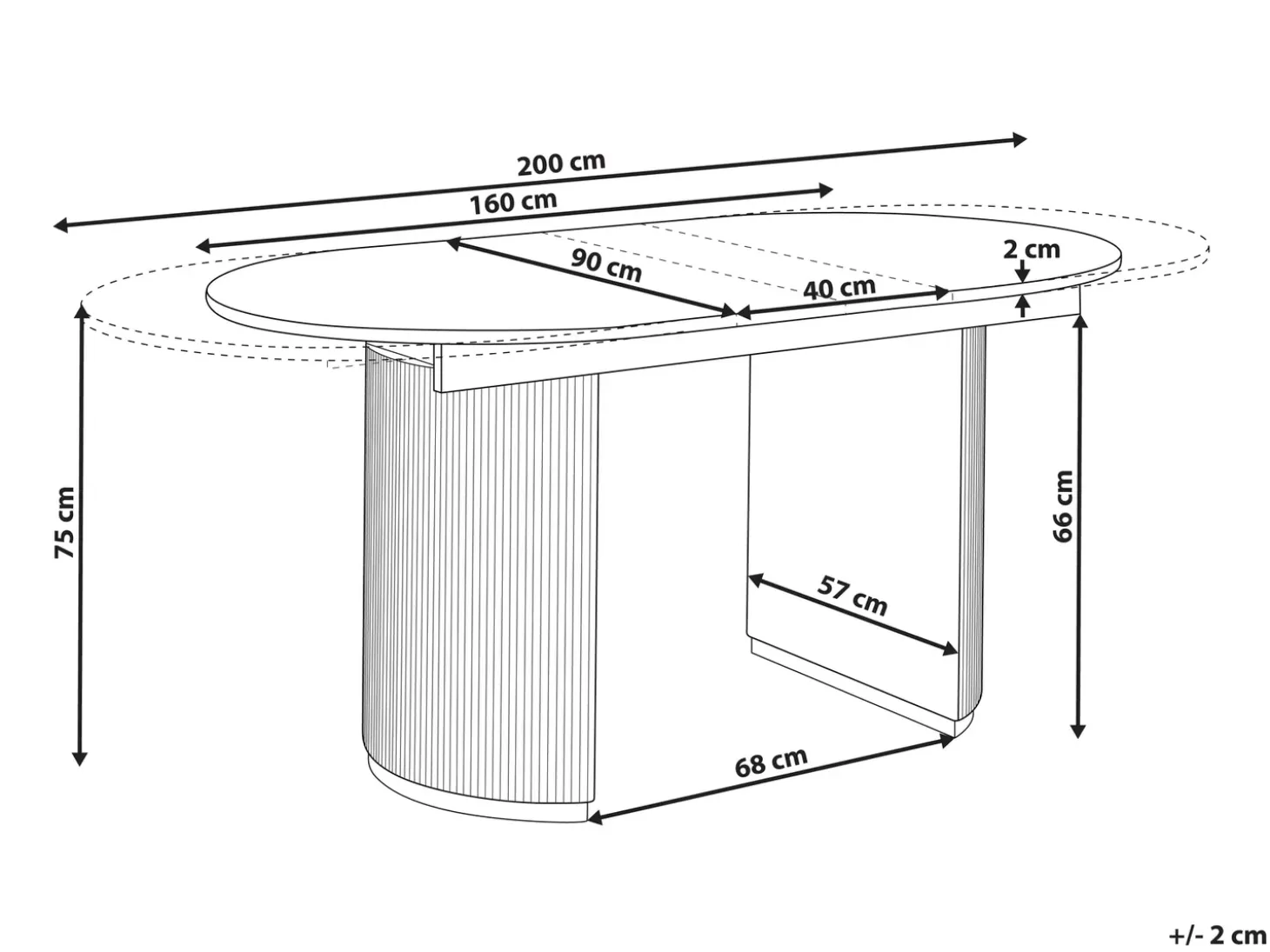 Clearance Stół do jadalni rozkładany DULVERTON Biały 160/200 cm 90 cm Stoły Do Jadalni|Wszystkie Stoły