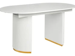 Clearance Stół do jadalni rozkładany DULVERTON Biały 160/200 cm 90 cm Stoły Do Jadalni|Wszystkie Stoły