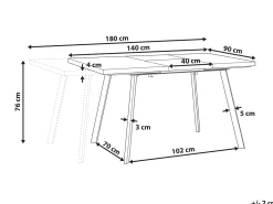 Sale Stół do jadalni rozkładany HARLOW Ciemnobrązowy 140/180 cm 90 cm Stoły Do Jadalni|Wszystkie Stoły