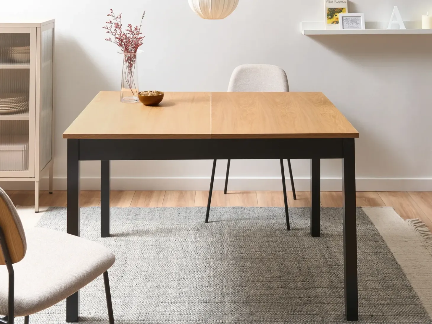 Clearance Stół do jadalni rozkładany HOUSTON Jasnobrązowy/ czarny 120/150 cm 90 cm Drewno sosnowe Stoły Z Litego Drewna|Stoły Rozkładane