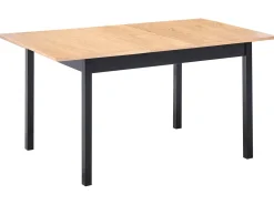 Clearance Stół do jadalni rozkładany HOUSTON Jasnobrązowy/ czarny 120/150 cm 90 cm Drewno sosnowe Stoły Z Litego Drewna|Stoły Rozkładane