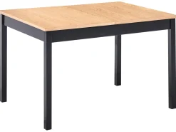 Clearance Stół do jadalni rozkładany HOUSTON Jasnobrązowy/ czarny 120/150 cm 90 cm Drewno sosnowe Stoły Z Litego Drewna|Stoły Rozkładane