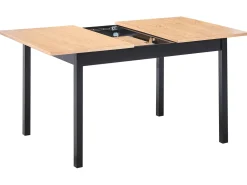 Clearance Stół do jadalni rozkładany HOUSTON Jasnobrązowy/ czarny 120/150 cm 90 cm Drewno sosnowe Stoły Z Litego Drewna|Stoły Rozkładane