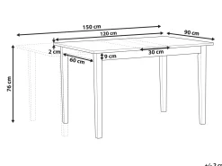 New Stół do jadalni rozkładany HOUSTON Jasny brąz/ biały 120/150 cm 90 cm Drewno sosnowe Stoły Z Litego Drewna|Stoły Rozkładane