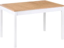 New Stół do jadalni rozkładany HOUSTON Jasny brąz/ biały 120/150 cm 90 cm Drewno sosnowe Stoły Z Litego Drewna|Stoły Rozkładane