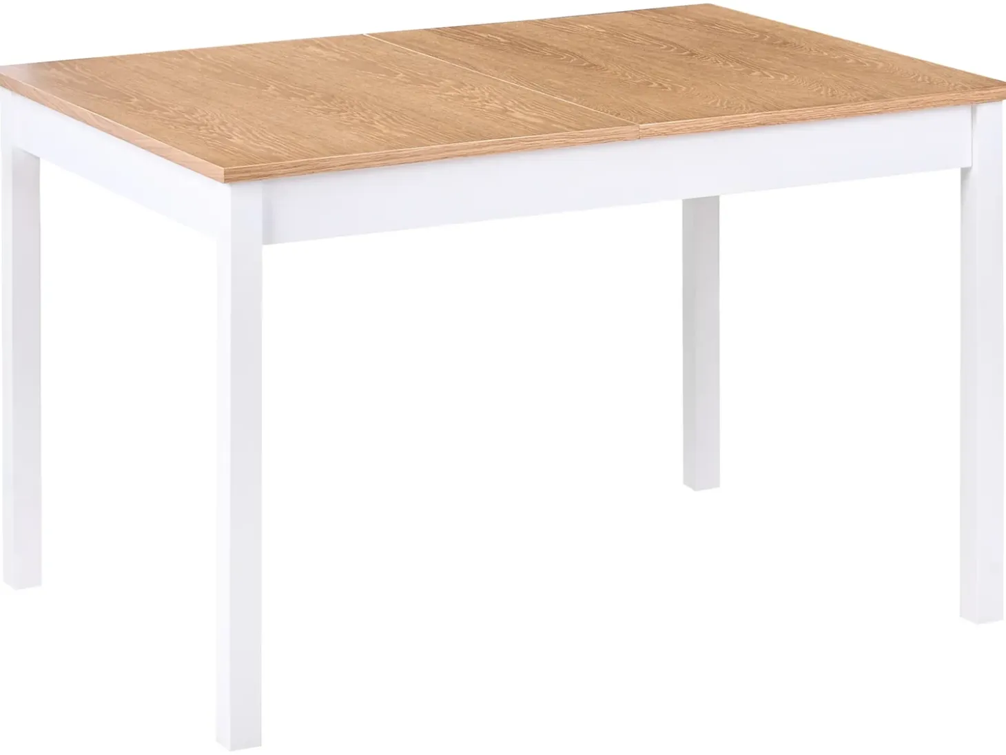 New Stół do jadalni rozkładany HOUSTON Jasny brąz/ biały 120/150 cm 90 cm Drewno sosnowe Stoły Z Litego Drewna|Stoły Rozkładane
