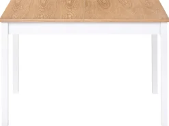 New Stół do jadalni rozkładany HOUSTON Jasny brąz/ biały 120/150 cm 90 cm Drewno sosnowe Stoły Z Litego Drewna|Stoły Rozkładane