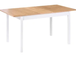 New Stół do jadalni rozkładany HOUSTON Jasny brąz/ biały 120/150 cm 90 cm Drewno sosnowe Stoły Z Litego Drewna|Stoły Rozkładane