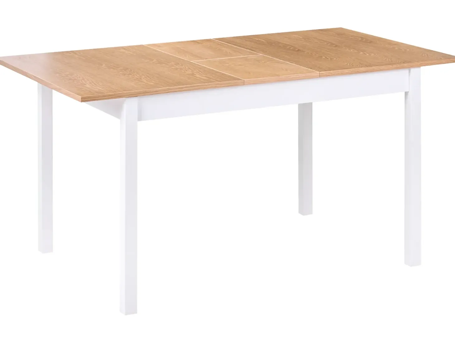New Stół do jadalni rozkładany HOUSTON Jasny brąz/ biały 120/150 cm 90 cm Drewno sosnowe Stoły Z Litego Drewna|Stoły Rozkładane