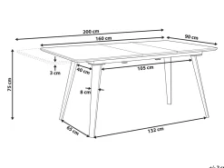 Discount Stół do jadalni rozkładany IRVINGTON 160/200 cm 90 cm Stoły Do Jadalni|Wszystkie Stoły