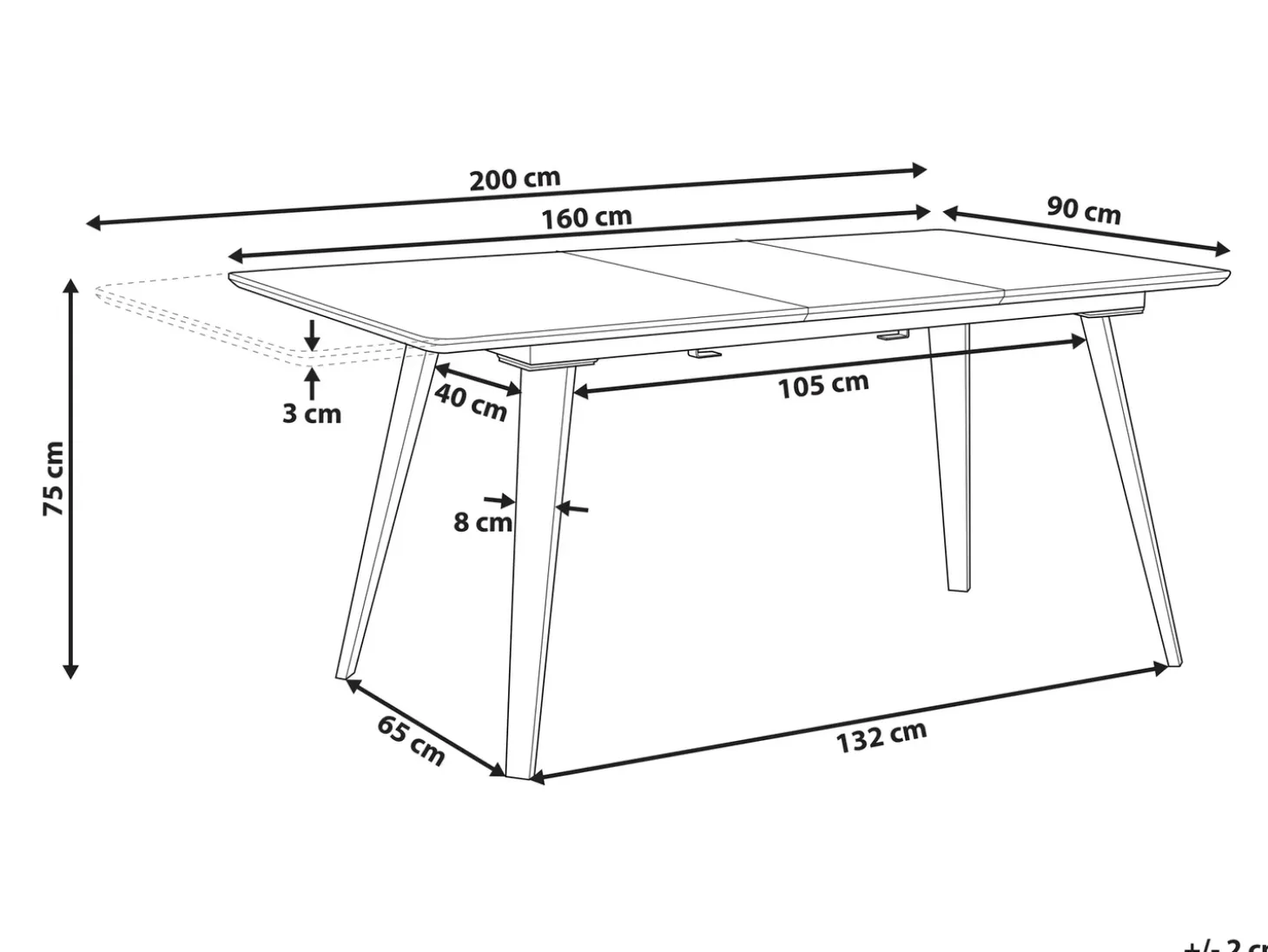Discount Stół do jadalni rozkładany IRVINGTON 160/200 cm 90 cm Stoły Do Jadalni|Wszystkie Stoły