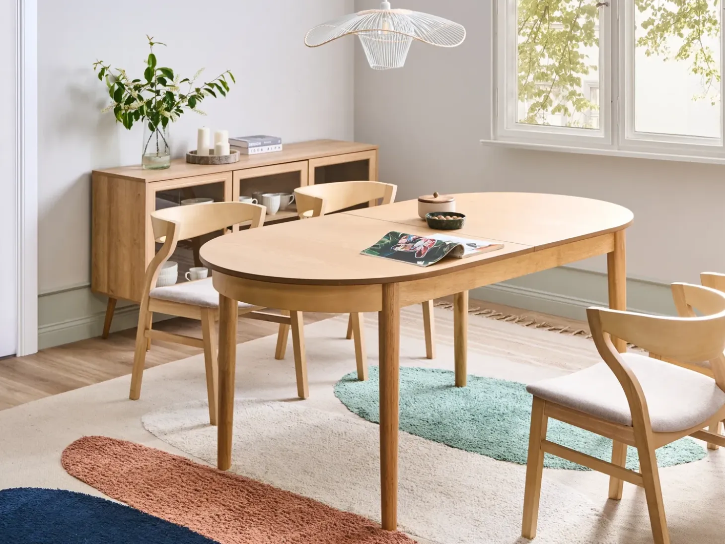 Clearance Stół do jadalni rozkładany LARTO Jesion jasny 180/220 cm 90 cm Stoły Do Jadalni|Wszystkie Stoły