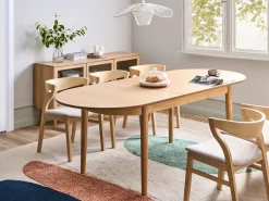 Clearance Stół do jadalni rozkładany LARTO Jesion jasny 180/220 cm 90 cm Stoły Do Jadalni|Wszystkie Stoły