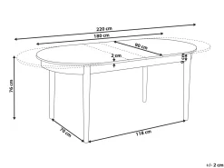Outlet Stół do jadalni rozkładany LARTO Jesion ciemny 180/220 cm 90 cm Stoły Do Jadalni|Wszystkie Stoły