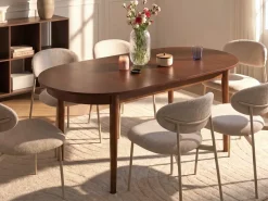 Outlet Stół do jadalni rozkładany LARTO Jesion ciemny 180/220 cm 90 cm Stoły Do Jadalni|Wszystkie Stoły