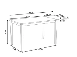 Clearance Stół do jadalni rozkładany LOUISIANA Jasnobrązowy 120/160 cm 75 cm Drewno Stoły Z Litego Drewna|Stoły Rozkładane