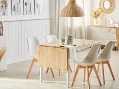 Clearance Stół do jadalni rozkładany LOUISIANA Jasnobrązowy 120/160 cm 75 cm Drewno Stoły Z Litego Drewna|Stoły Rozkładane
