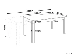 Sale Stół do jadalni rozkładany MADURA Jesion ciemny 160/240 cm 90 cm Stoły Do Jadalni|Wszystkie Stoły