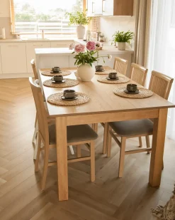 Discount Stół do jadalni rozkładany MADURA Jesion jasny 100 cm Stoły Do Jadalni|Wszystkie Stoły