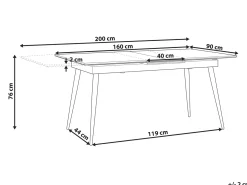 Clearance Stół do jadalni rozkładany MALDON 160/200 cm 90 cm Stoły Do Jadalni|Wszystkie Stoły