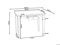 Discount Stół do jadalni rozkładany MASELA 90/120 cm 60 cm Drewno Stoły Z Litego Drewna|Stoły Rozkładane