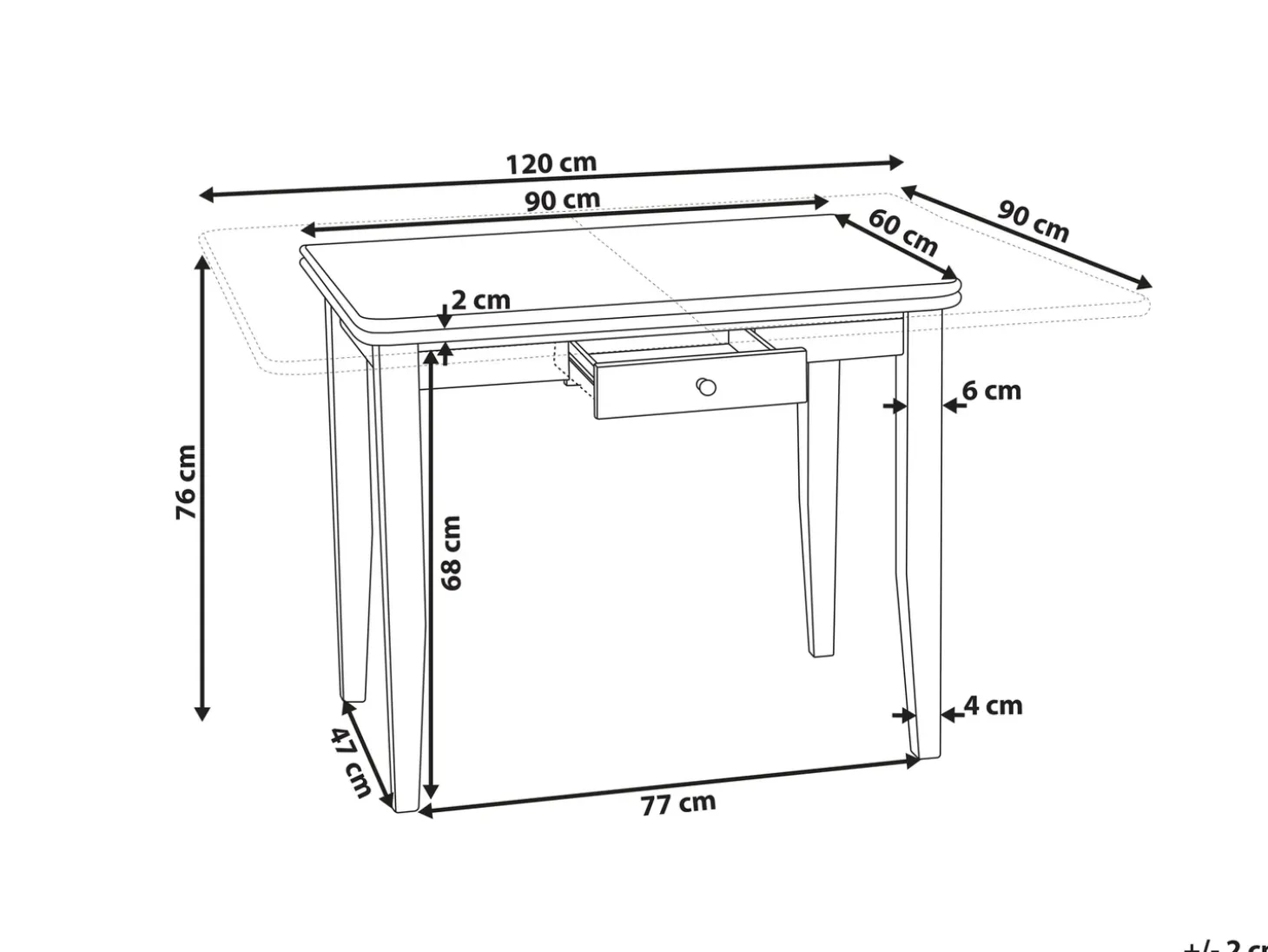 Discount Stół do jadalni rozkładany MASELA 90/120 cm 60 cm Drewno Stoły Z Litego Drewna|Stoły Rozkładane