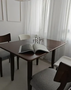 Sale Stół do jadalni rozkładany MASELA Ciemno 90/120 cm 60 cm Drewno Stoły Z Litego Drewna|Stoły Rozkładane