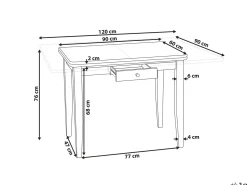 Sale Stół do jadalni rozkładany MASELA Ciemno 90/120 cm 60 cm Drewno Stoły Z Litego Drewna|Stoły Rozkładane