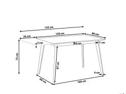 Sale Stół do jadalni rozkładany MEDIO Biały 120/155 cm 80 cm Stoły Do Jadalni|Wszystkie Stoły