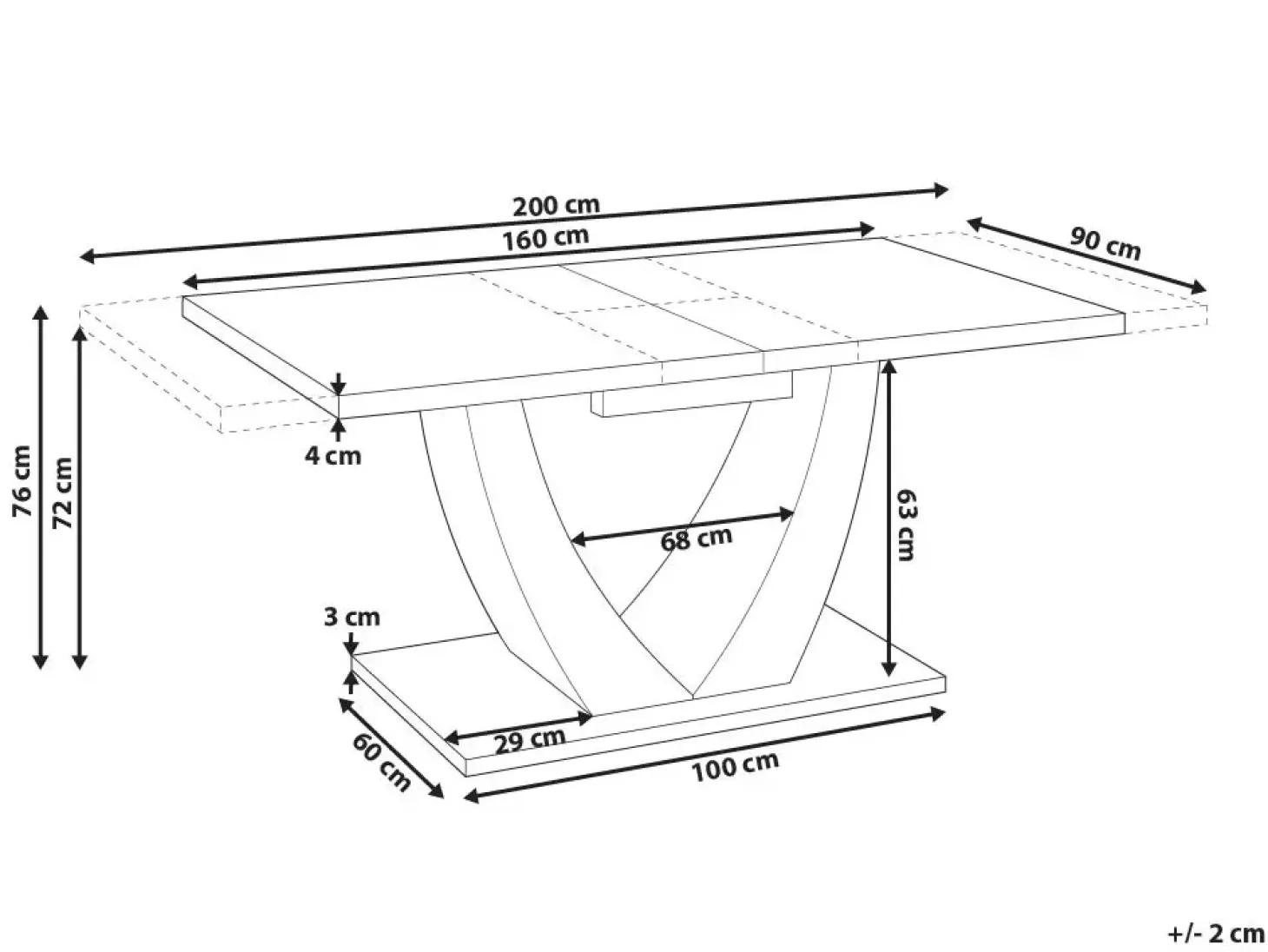 Outlet Stół do jadalni rozkładany MERRAN Jasno 160/200 cm 90 cm Stoły Do Jadalni|Wszystkie Stoły