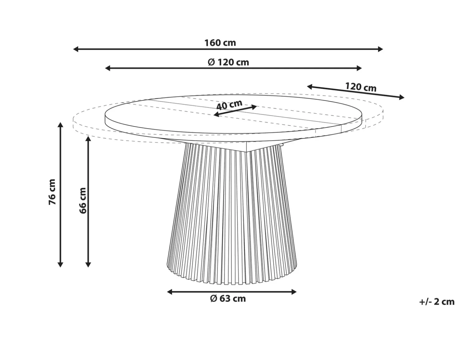 Discount Stół do jadalni rozkładany MOORE Jesion 120/160 cm 120 cm Stoły Do Jadalni|Wszystkie Stoły
