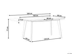 Online Stół do jadalni rozkładany MOSBY Marmur/ złoty 160/200 cm 90 cm Stoły Do Jadalni|Wszystkie Stoły