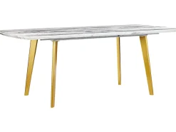 Online Stół do jadalni rozkładany MOSBY Marmur/ złoty 160/200 cm 90 cm Stoły Do Jadalni|Wszystkie Stoły