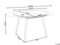 Stół do jadalni rozkładany SENIAC Brązowy 110/150 cm 112 cm Stoły Do Jadalni|Wszystkie Stoły