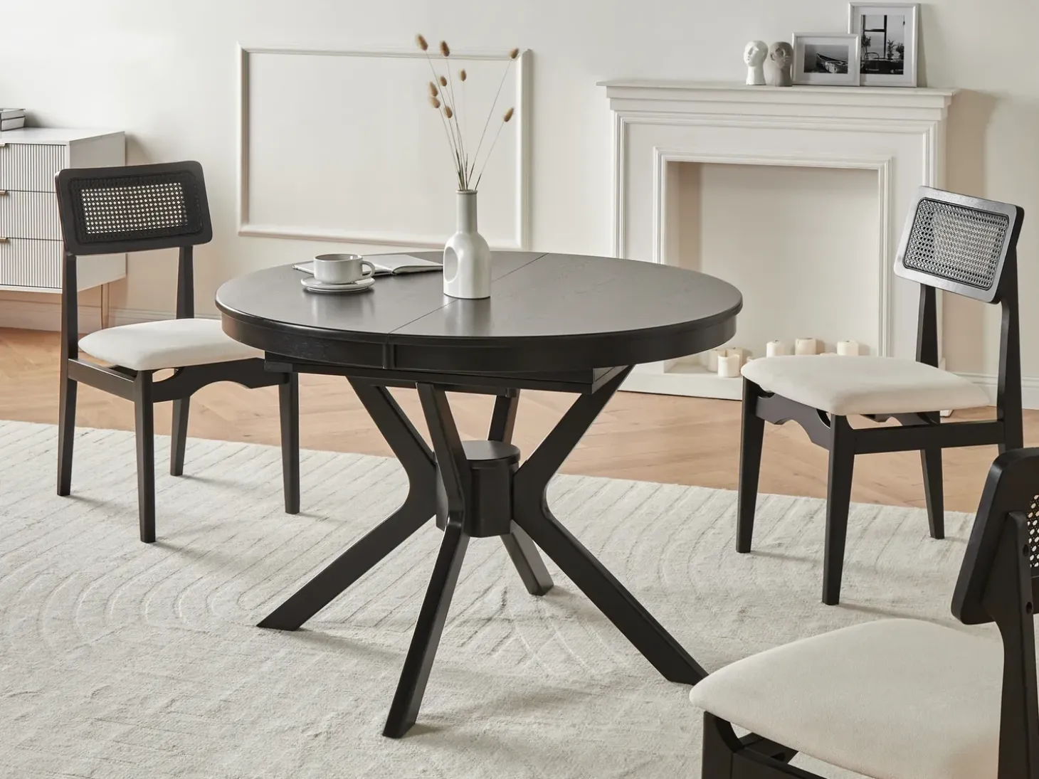 Clearance Stół do jadalni rozkładany TYMIS Dąb 107/137 cm 107 cm Stoły Do Jadalni|Wszystkie Stoły