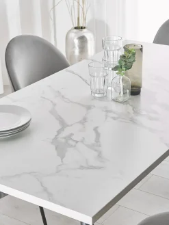 Discount Stół do jadalni SANTIAGO Biały marmur 80 cm Stoły Do Jadalni|Wszystkie Stoły
