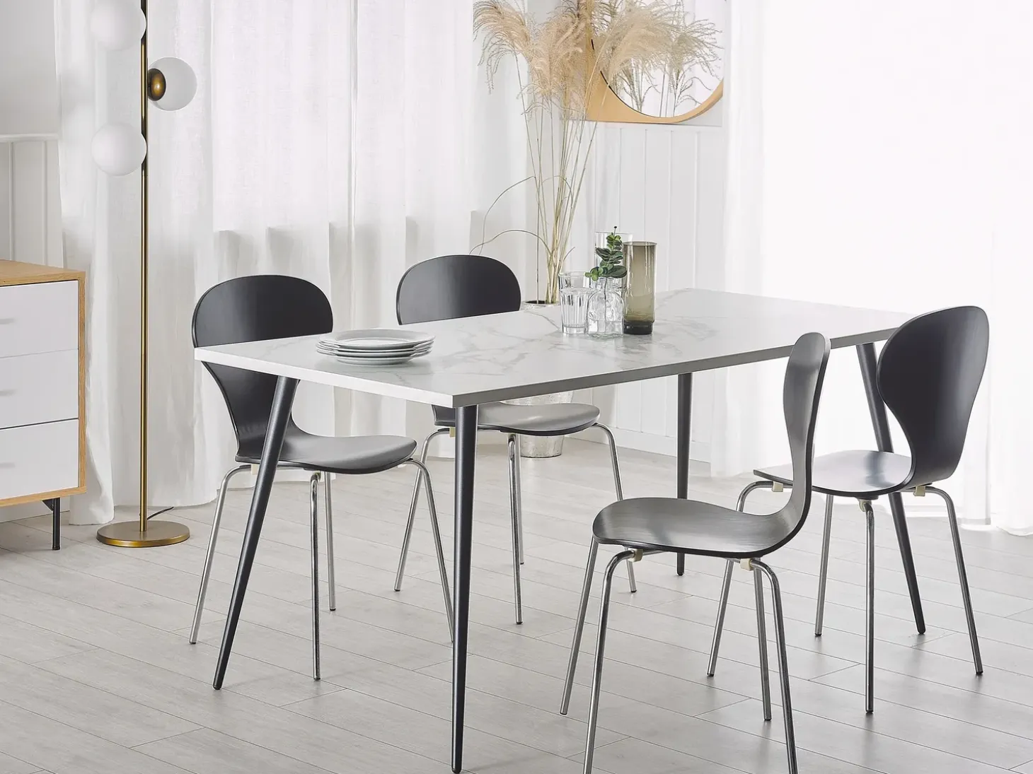 Discount Stół do jadalni SANTIAGO Biały marmur 80 cm Stoły Do Jadalni|Wszystkie Stoły