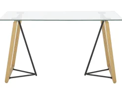 Discount Stół do jadalni TACOMA Jasnobrązowy 140 cm 80 cm Szkło hartowane Stoły Do Jadalni|Wszystkie Stoły