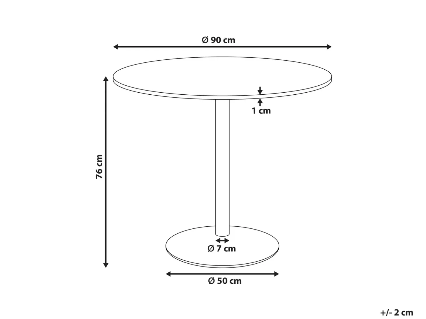 Clearance Stół do jadalni TINO Burgundowy 90 cm 90 cm Stoły Do Jadalni|Wszystkie Stoły