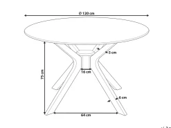 New TYMIS Mahoń ciemny 120 cm 120 cm Stoły Do Jadalni|Wszystkie Stoły