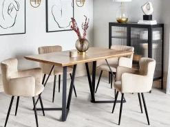 Online UPTON Jasnobrązowy 140 cm 80 cm Stoły Do Jadalni|Wszystkie Stoły