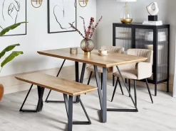 Online UPTON Jasnobrązowy 140 cm 80 cm Stoły Do Jadalni|Wszystkie Stoły