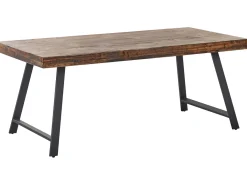 Outlet WARTON Ciemnobrązowy 180 cm 90 cm Drewno sosnowe Stoły Z Litego Drewna|Wszystkie Stoły