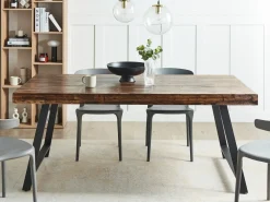 Outlet WARTON Ciemnobrązowy 180 cm 90 cm Drewno sosnowe Stoły Z Litego Drewna|Wszystkie Stoły