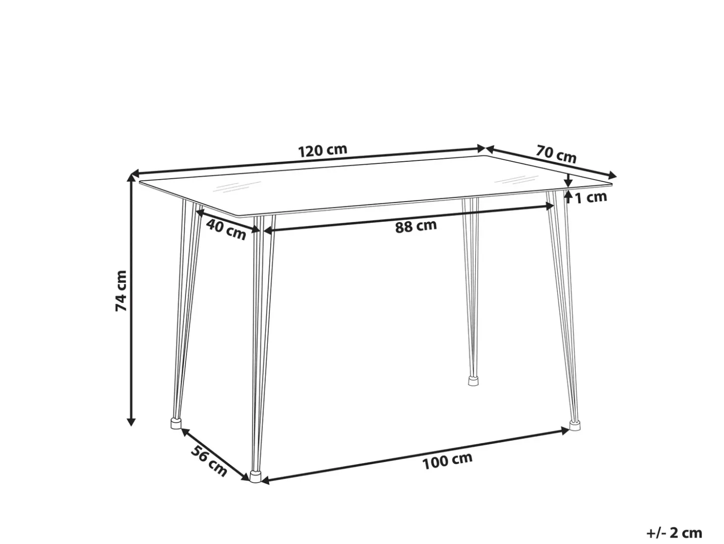 Discount Stół do jadalni WINSTON 120 cm 70 cm Szkło hartowane Stoły Do Jadalni|Wszystkie Stoły