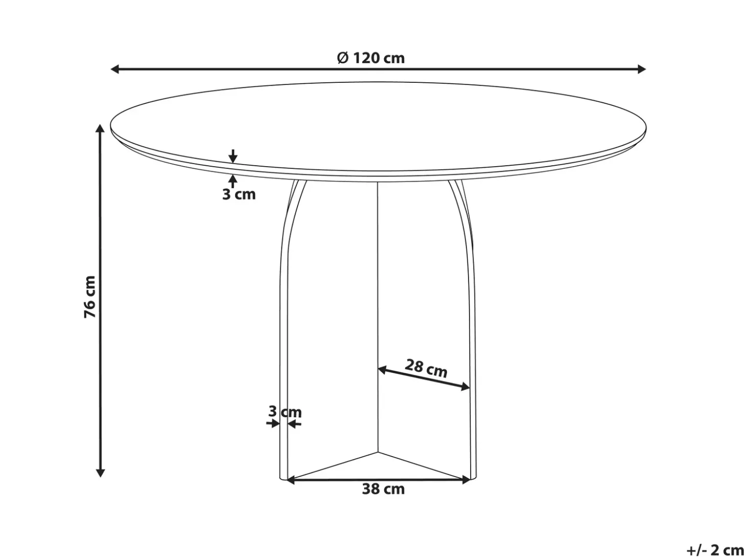 Clearance Stół do jadalni YARRA Ciemno 120 cm 120 cm Stoły Do Jadalni|Wszystkie Stoły