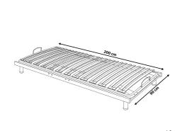 Stelaż do łóżka regulowany ręcznie RESPITE 90 x 200 cm Srebrny
